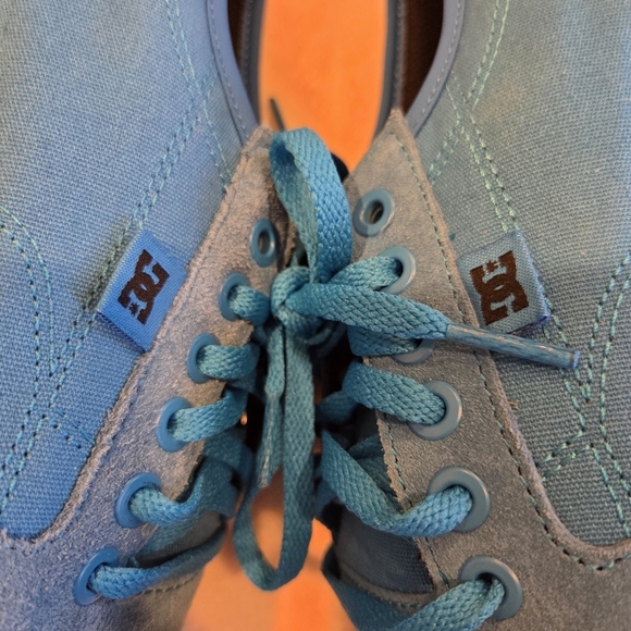 DC Youths Evan Boys Aqua Blue Leather Skateboard Shoes Sneakers Sz 6 Eu 37 Low - Picture 12 of 14